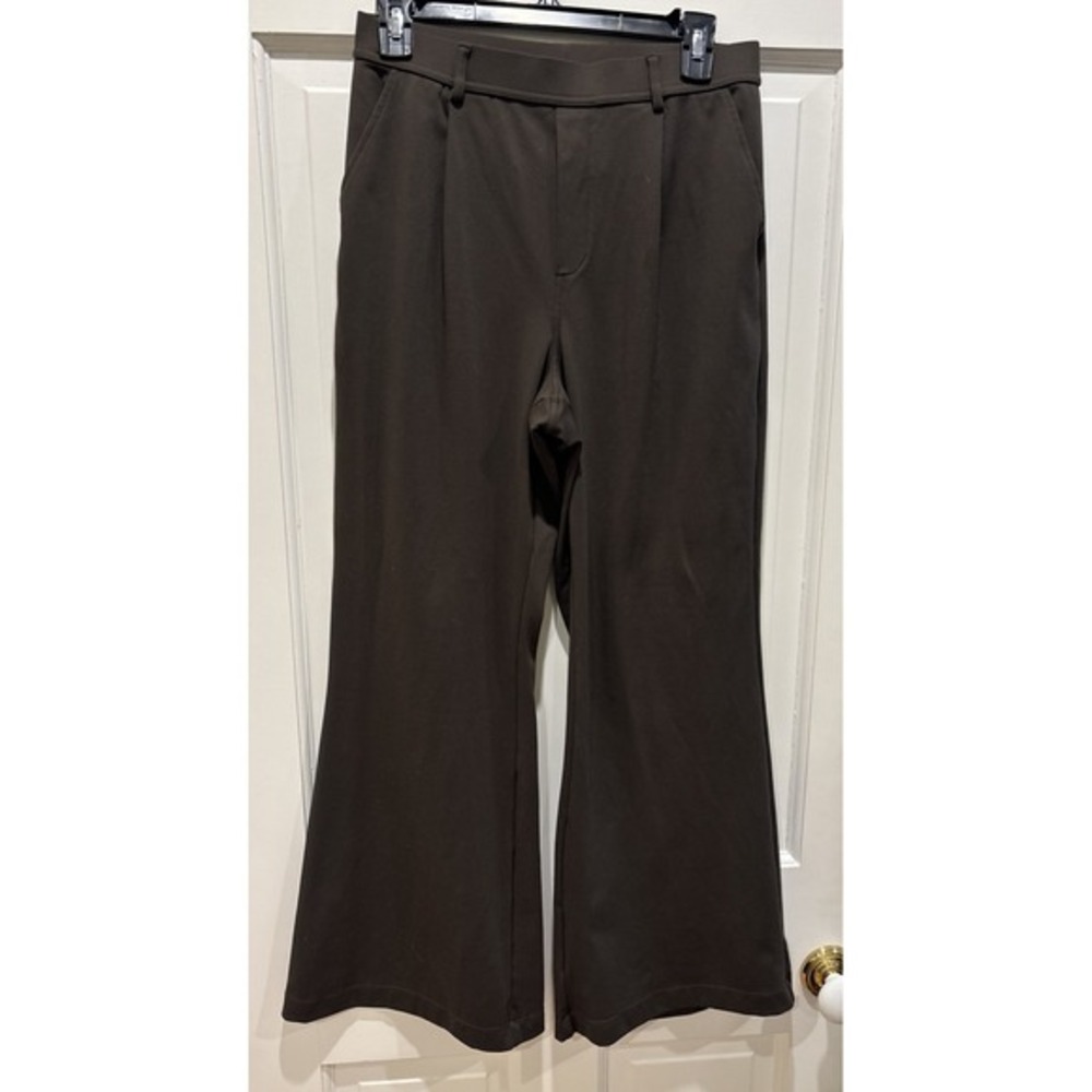Halara Flex DayStretch High Waisted Pocket Straight Leg Work Pants Green‎ Size M - Picture 3 of 6